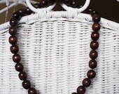 1960's big bead wood necklace. 25% OFF // African wood // Ethnic - VintageVanillaShop