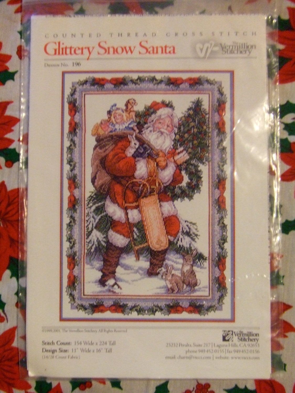 Glittery Snow Santa by Vermillion Stitchery  stitch count 154 wide X 224 tall - Bogglesmymind