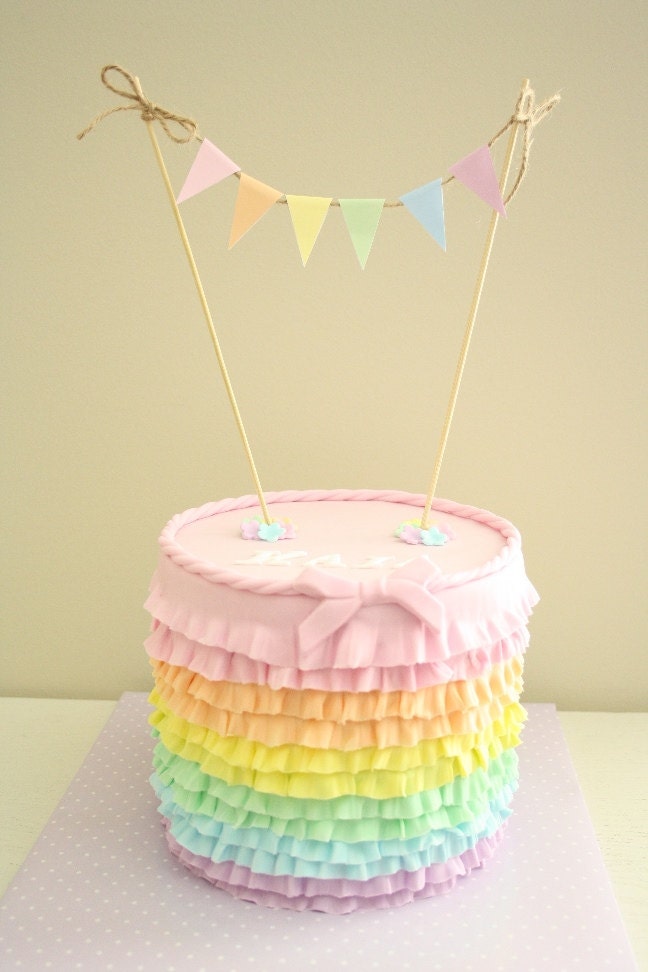 Mini Cake Bunting / Banner (Pastel Colours) - Instant Download - Make your own cute bunting banner as a cake topper! - SweetSnazzy Mini Cake Bunting / Banner (Pastel Colours) - Instant Download - Make your own cute bunting banner as a cake topper! - SweetSnazzy