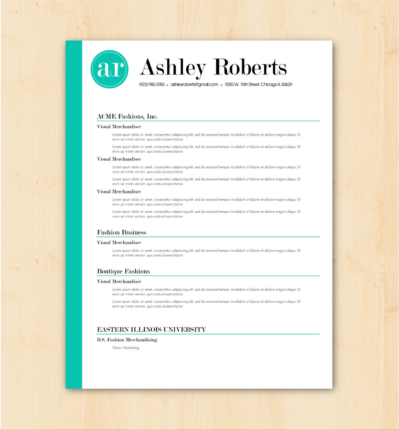 resume template    cv template the ashley roberts by phdpress