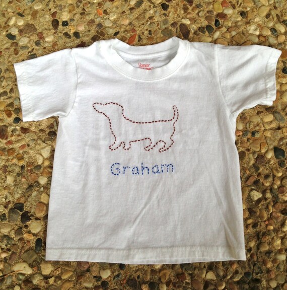 PERSONALIZED Kids Wiener Dog Shirt, Custom boys dog shirt, Baby wiener