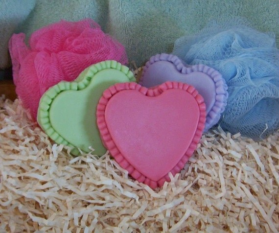 Ruffled Heart Silicone Soap Mold Wedding Shower by grandhorse