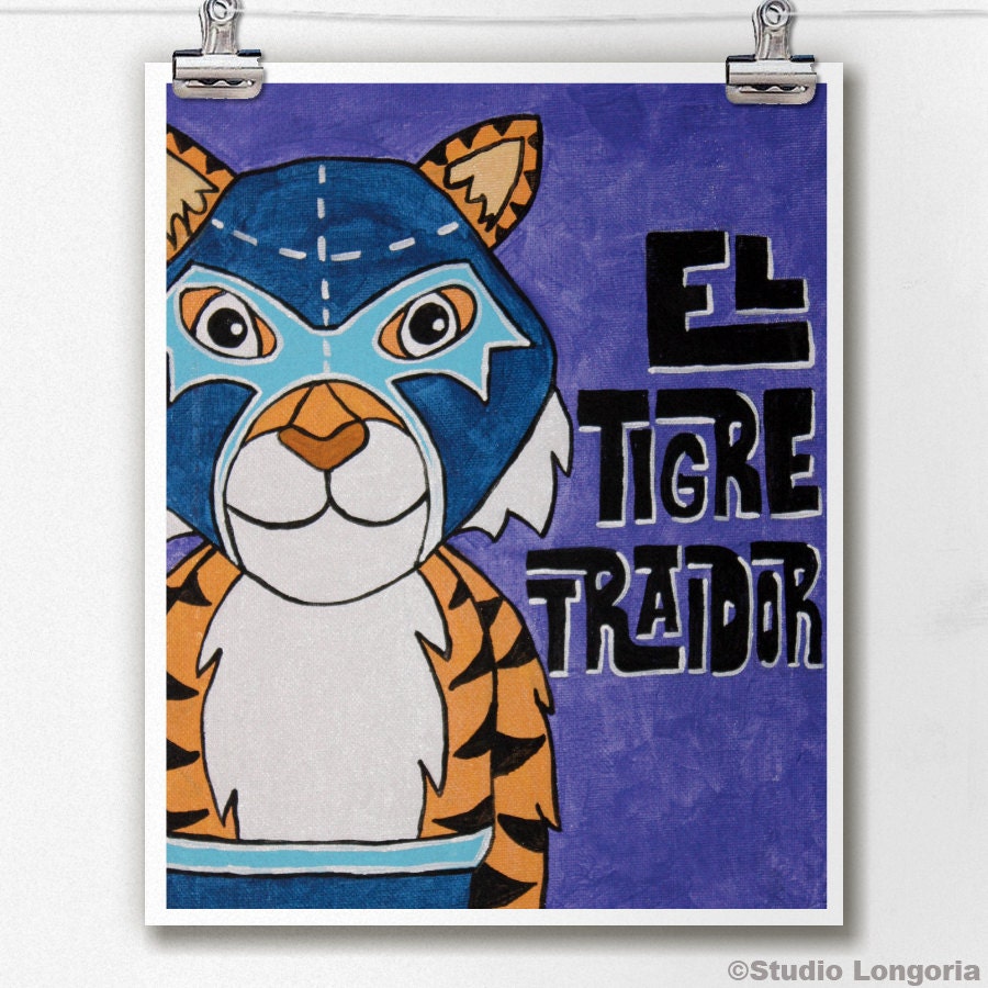 Luchamal El Tigre Traidor Wall Art Print