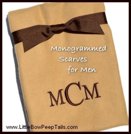 Monogrammed Men&#39;s Personalized Scarf three 3 by SomethingYouGifts