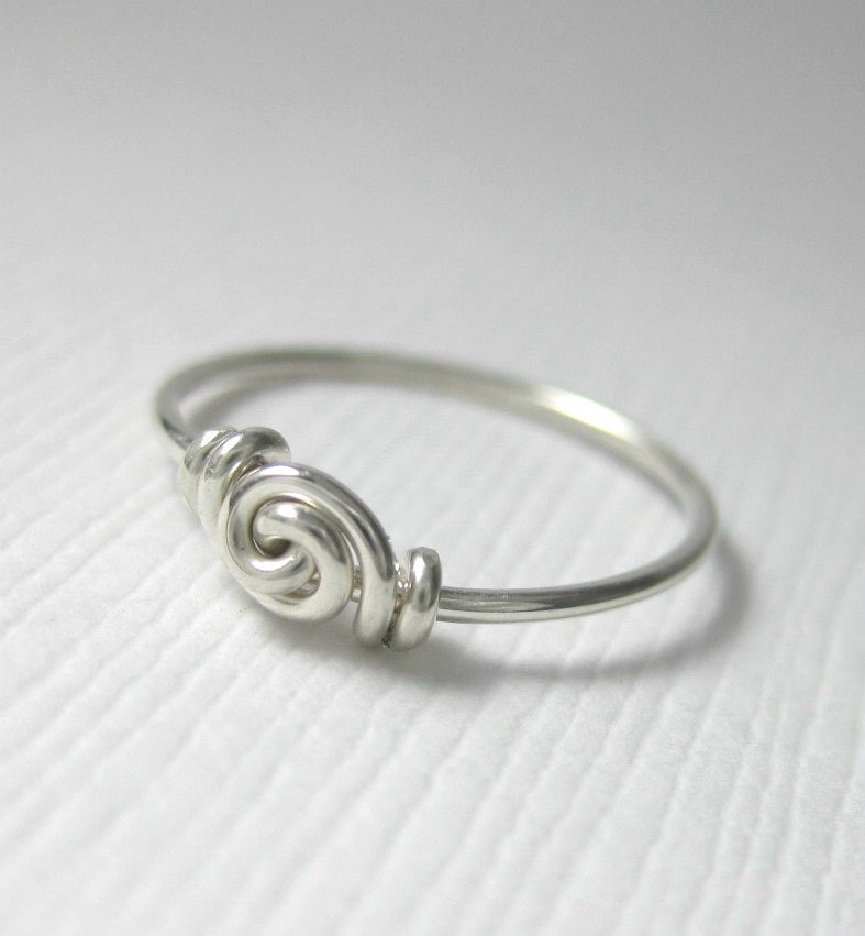Love Knot Ring Promise Ring for Tiny Fingers Pinky Ring Knuckle Ring ...