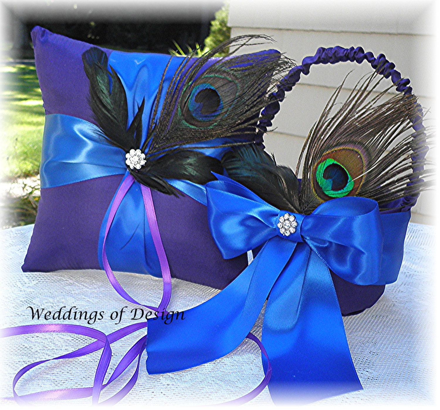 Wedding Set Ring Bearer Pillow Flower Girl by WeddingsofDesign