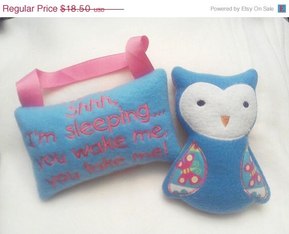 END OF YEAR New baby gift set Sleeping Nursery Door Pillow and stuffed owl door pillow and owl baby set Great for baby shower Il_570xn