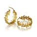LACE Large Gold Hoop Earrings, unique Hoops, Wide Gold Hoops, Gold Lace Earrings