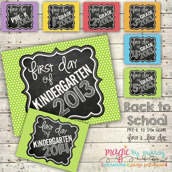 Back to school printable signs for the first and last day of school Instant Download Il_570xn