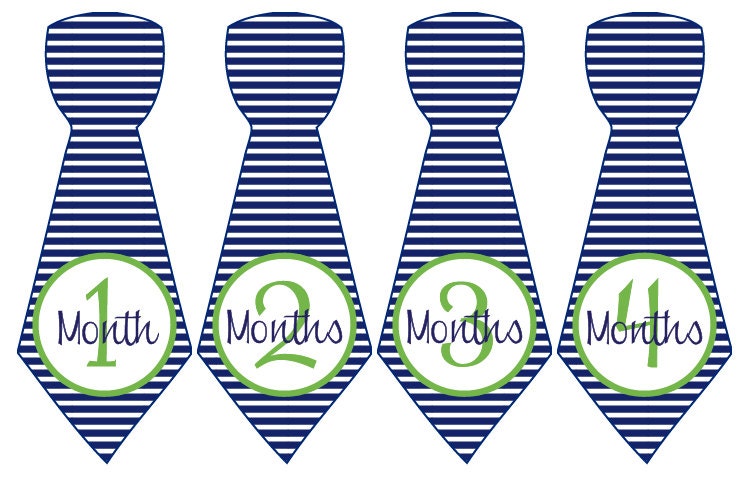 Baby Month Stickers Baby Boy Monthly Stickers Blue Green Striped Tie First Year Month Stickers Baby Shower Gift Photo Prop Tag-T Il_570xn