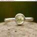 Green Peridot Ring - August Birthstone Ring, August Birthdays - Hammered Band