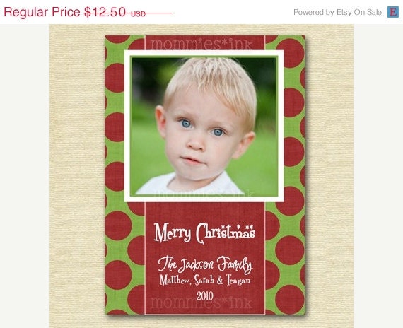10% Off Holiday Sale Bold Christmas Dots - PRINTABLE CARD DESIGN Il_570xn