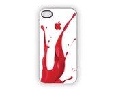 Christmas Red Apple iPhone Case 5S 5 4S 4 Paint Splat Color Splash Drips Cellphone Cover Holidays Stocking Stuffer Red - Inspireuart