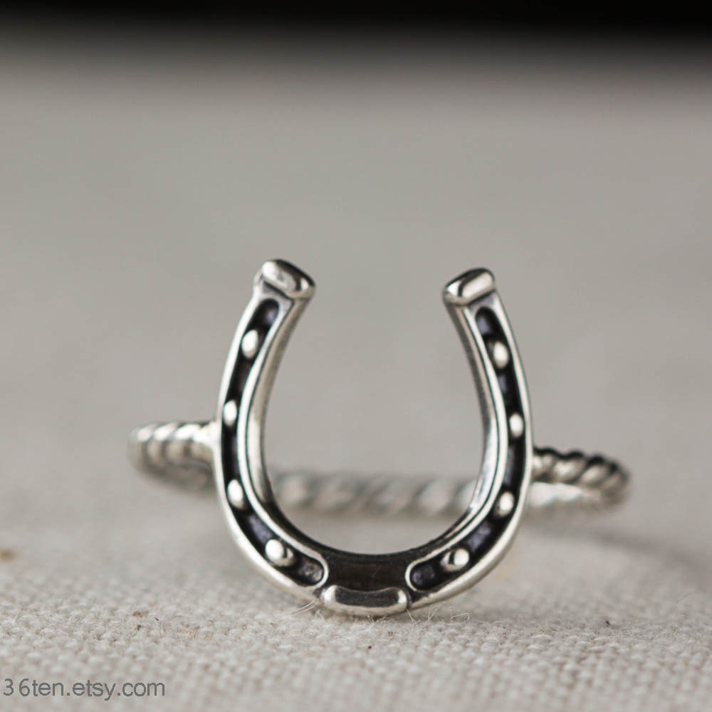 Horseshoe Ring, Sterling Silver Jewelry, Western Ring, Stacking Ring