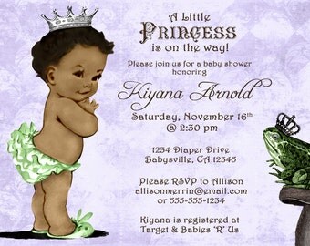 Princess and the Frog Birthday or Baby Shower Invitation For Girl ...