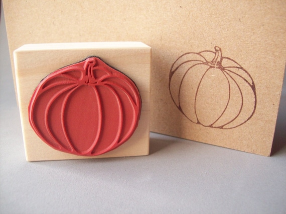 Pumpkin Rubber Stamp Halloween Autumn Fall Thanksgiving
