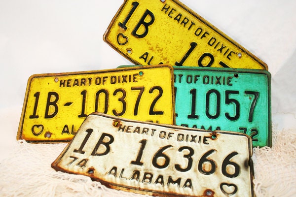 Vintage Alabama License Plate / Car Tag from by flattirevintage