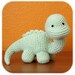 dinosaur crochet amigurumi plush in mint green cotton yarn stuffed animal