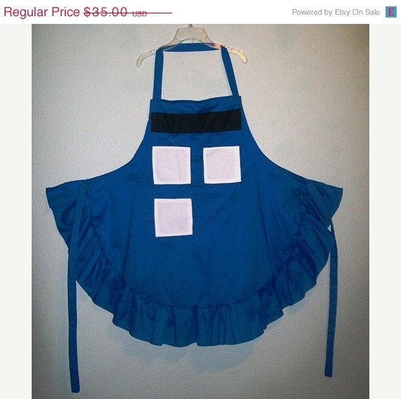 12-0401 Doctor Who Original Design Tardis Apron Blue Police Box Apron