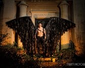 Giant Wings! - Unfurl these functional costume wings! Dark Angel Costume /  Photography prop / renaissance festival / goth - AnnoDominiDesigns