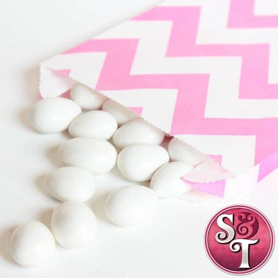 Chevron Pink Goodie Favor Treat Bags - Qty 12 Il_570xn