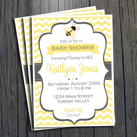 Bee Baby Shower Invitation - FREE Thank You Card included Il_570xn