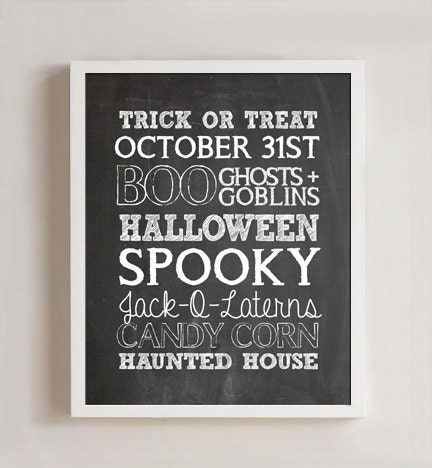 8x10 Halloween Chalkboard Wall Art - printable Il_570xn