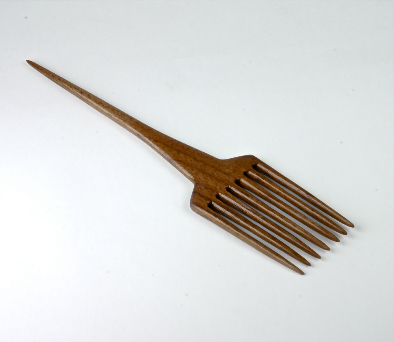 Hair Pick Hair Comb in Walnut Wood by GoodVillageWoodcraft