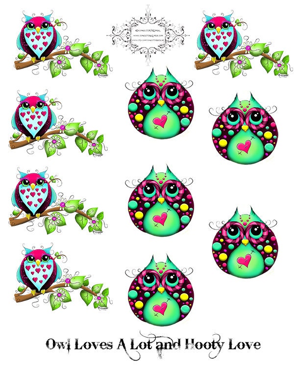 Printable Owl Stickers | owl stickers scrapbooking page printable by Printable Owl Stickers | owl stickers scrapbooking page printable by