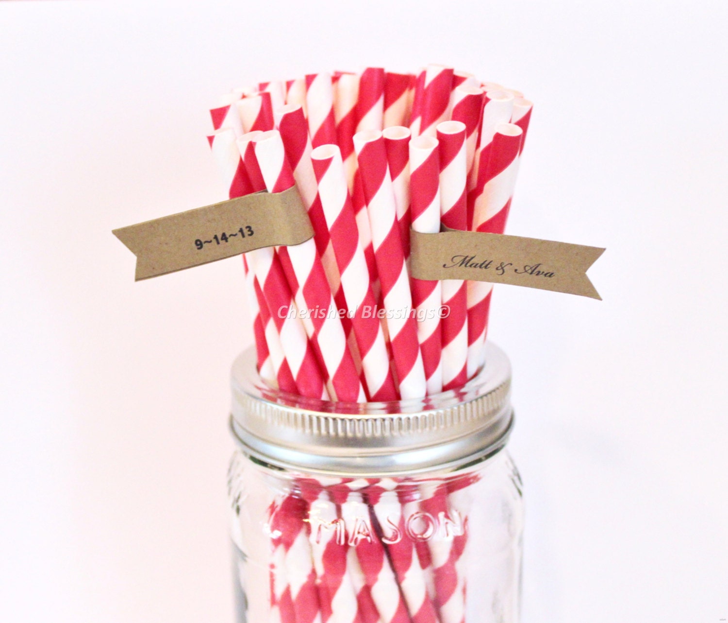 Red Paper Straws, 50 Red Striped Paper Straws, Made in the USA, Weddings, Baby Shower Straws, Red Straws, Birthday Party Decorations Il_570xn