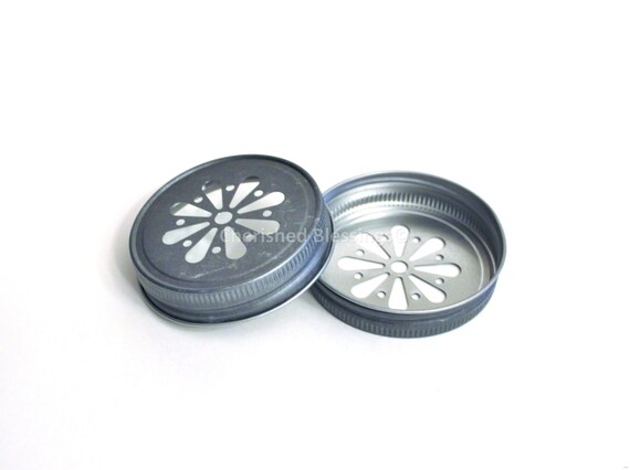 30 Pewter Daisy Lids, Daisy Lids, Mason Jar Lids, Rustic Wedding, Bridal Party Mugs, Baby Shower, Birthday Party, Table Setting, Favors Il_570xn