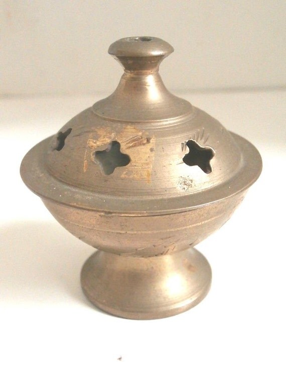Brass Small Urn Incense Burner India Circa 1970s by shop20max
