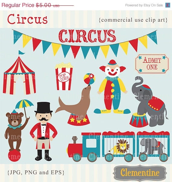 40% OFF SALE Circus clip art images, circus clipart, circus vector, royalty free clip art-- Instant Download Il_570xn