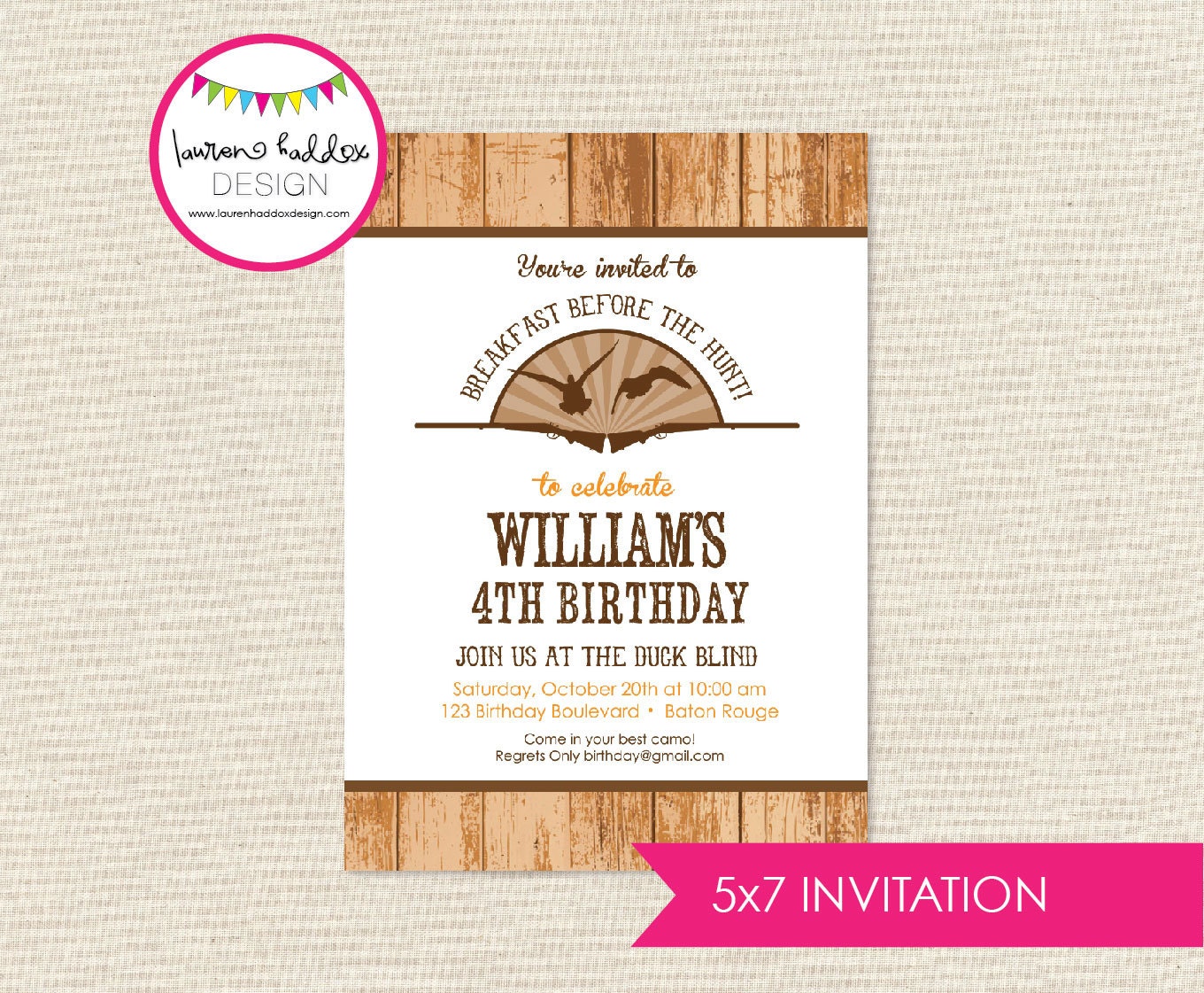 DIY, Duck Hunting Birthday INVITATION ONLY Il_570xn