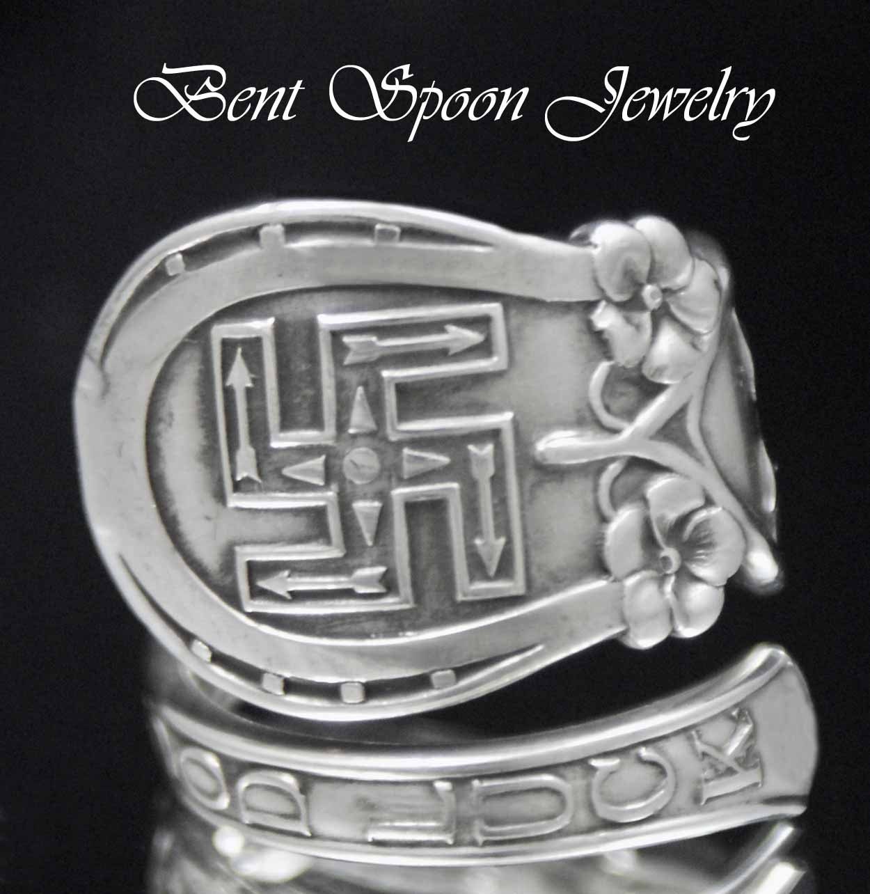 Silver Spoon Ring, Sterling Silver, Irish Good Luck Shamrock Spoon ... Silver Spoon Ring, Sterling Silver, Irish Good Luck Shamrock Spoon ...