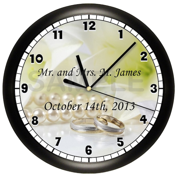 Custom Personalized WEDDING Wall Clock by cabgodfrey on Etsy
