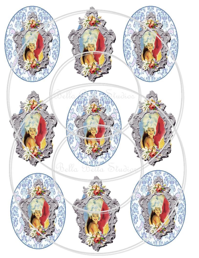 Marie Antoinette - Let Them Eat Cake - Cupcake Toppers - Party Circles - Instant Download by Bella Bella Studios Il_570xn