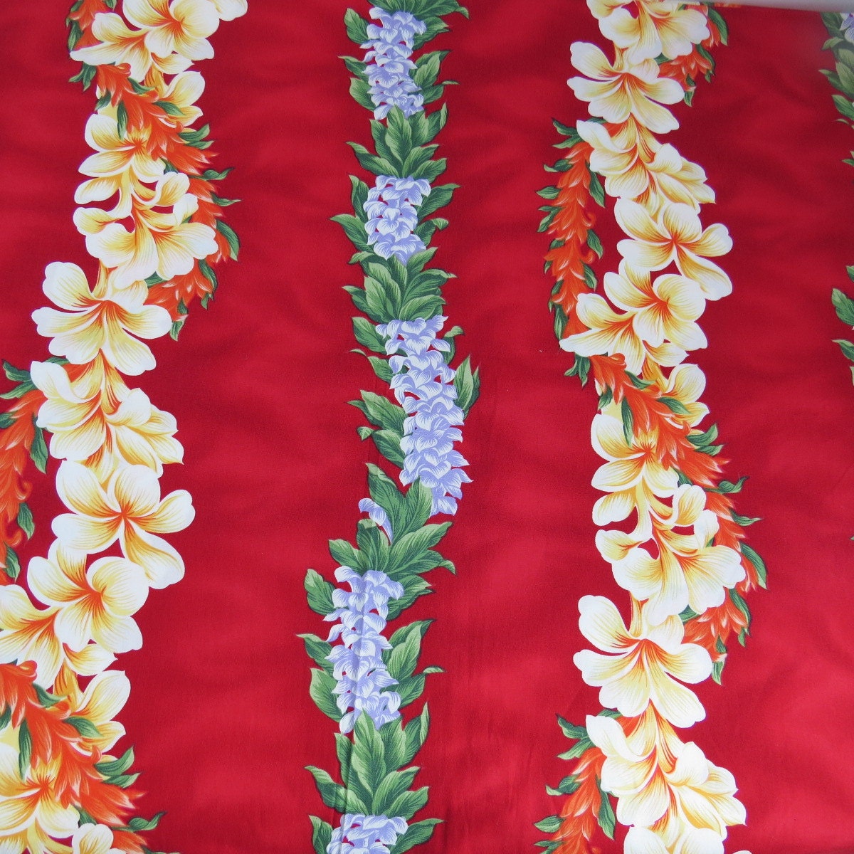 Items similar to Hawaiian Leis Print Fabric Printex Pattern Fabric