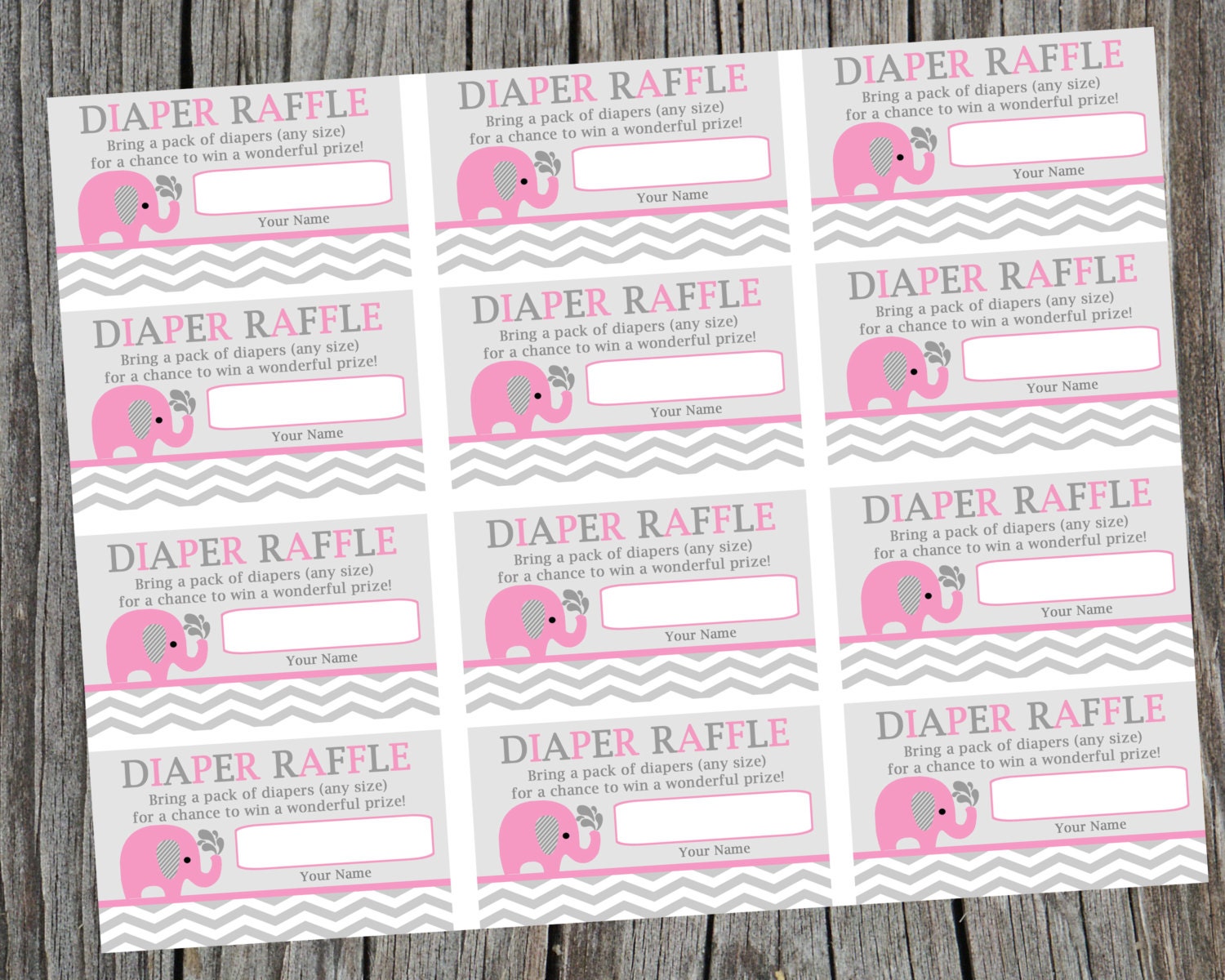 Free Printable Diaper Raffle Tickets For Baby Shower / Diaper Raffle