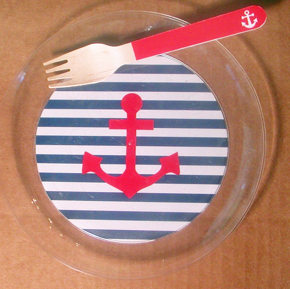 Nautical Anchor Dessert Plates - Set of 12 Il_570xn