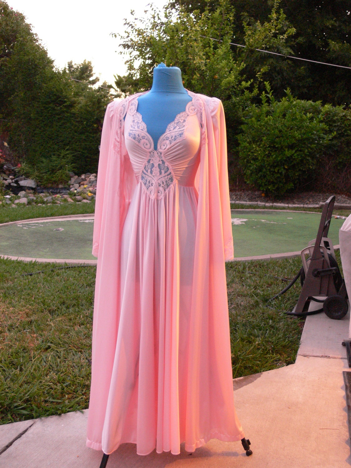 Olga Pink Long Nightgown And Matching Robe Size By Classyorsassy