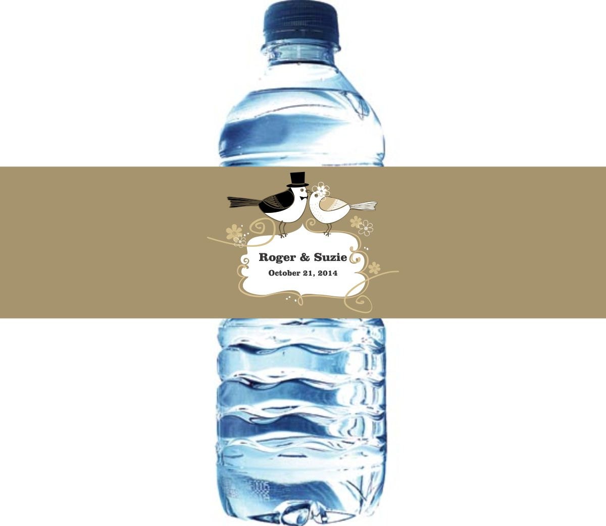 100 Wedding Water Bottle Labels - Waterproof Labels Printed with your wedding colors Il_570xn