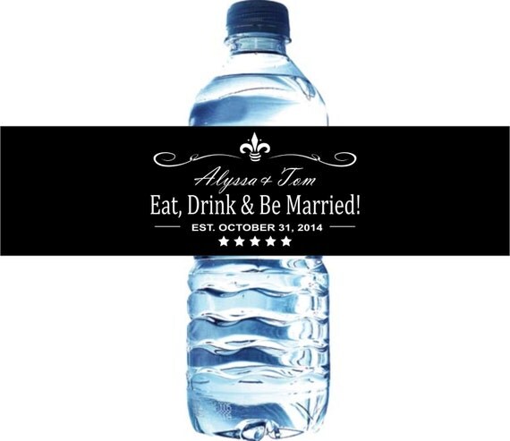 40 Vintage Waterproof Water Bottle Labels, Self Stick and Glossy Il_570xn