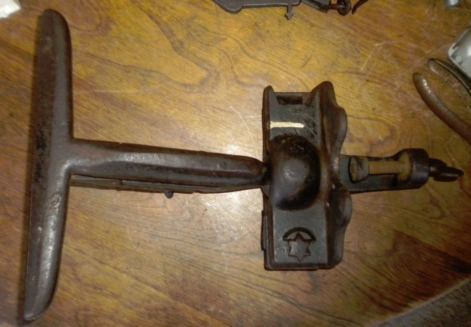 Vintage Saw Sharpening Vise Swivel Base Cast By Thetreasuredbarn