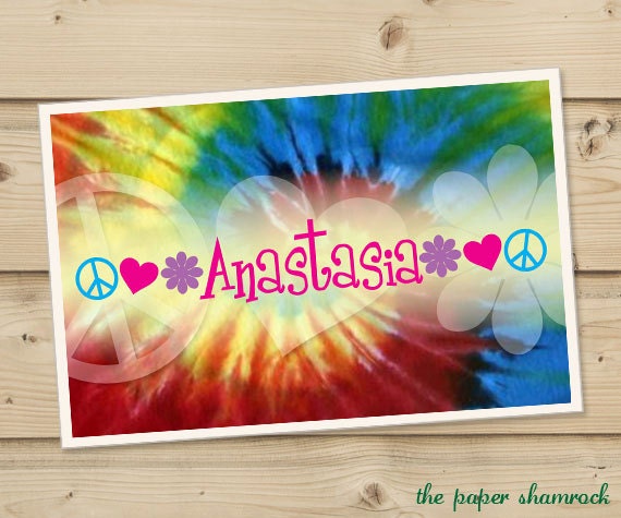 Tie-Dye - Kids Personalized Placemat, Customized Placemats for kids, Kids Placemat, Personalized Kids Gift Il_570xn