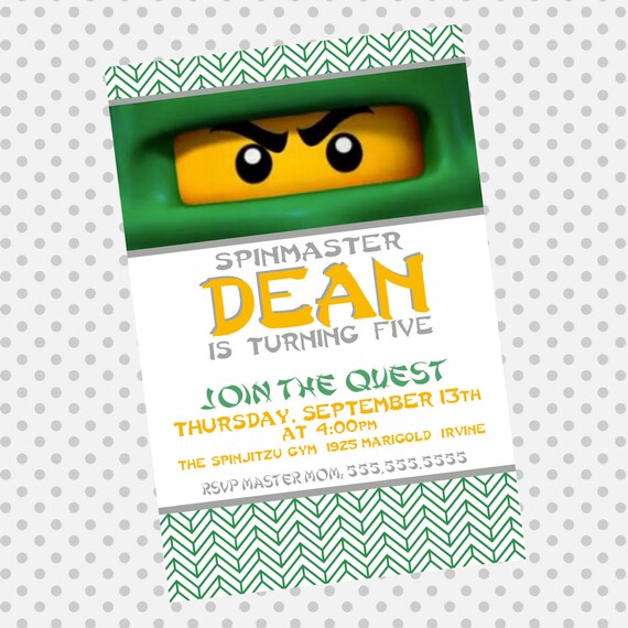 Custom Birthday Party Invite - Ninja Invitation - Ninja - Party Supplies Il_570xn