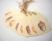 fall gift tags, pumpkin tags, acorn tags, autumn tags, thanksgiving tags,fall party favor, autumn party favor, embellishment - JDooreCreations