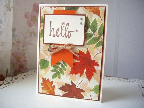 Items Similar To Handmade Autumn Greeting Card Fall Greeting Card