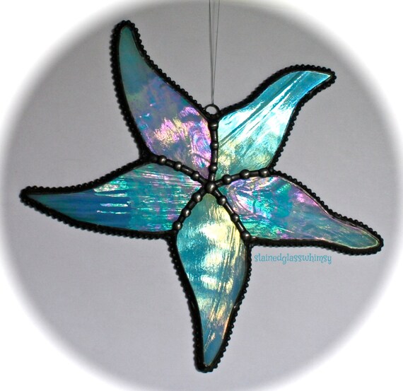 Stained Glass STARFISH SuncatcherWispy by stainedglasswhimsy