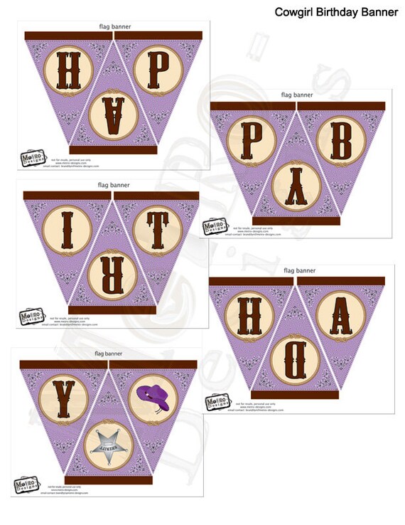 Instant Download - Purple Cowgirl Banner Il_570xn